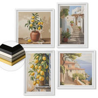 WANDBILDER 4er-Set - 50x50 cm & 40x60 cm Weißer Rahmen - Lemon Streets Meerblick - Weiß, Kunststoff (50/50cm) - ArtPrintCave