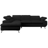 ECKSOFA PETER L Schwarz Boucle - Links Seite - Schwarz, Textil/Metall (208/273cm) - MKS
