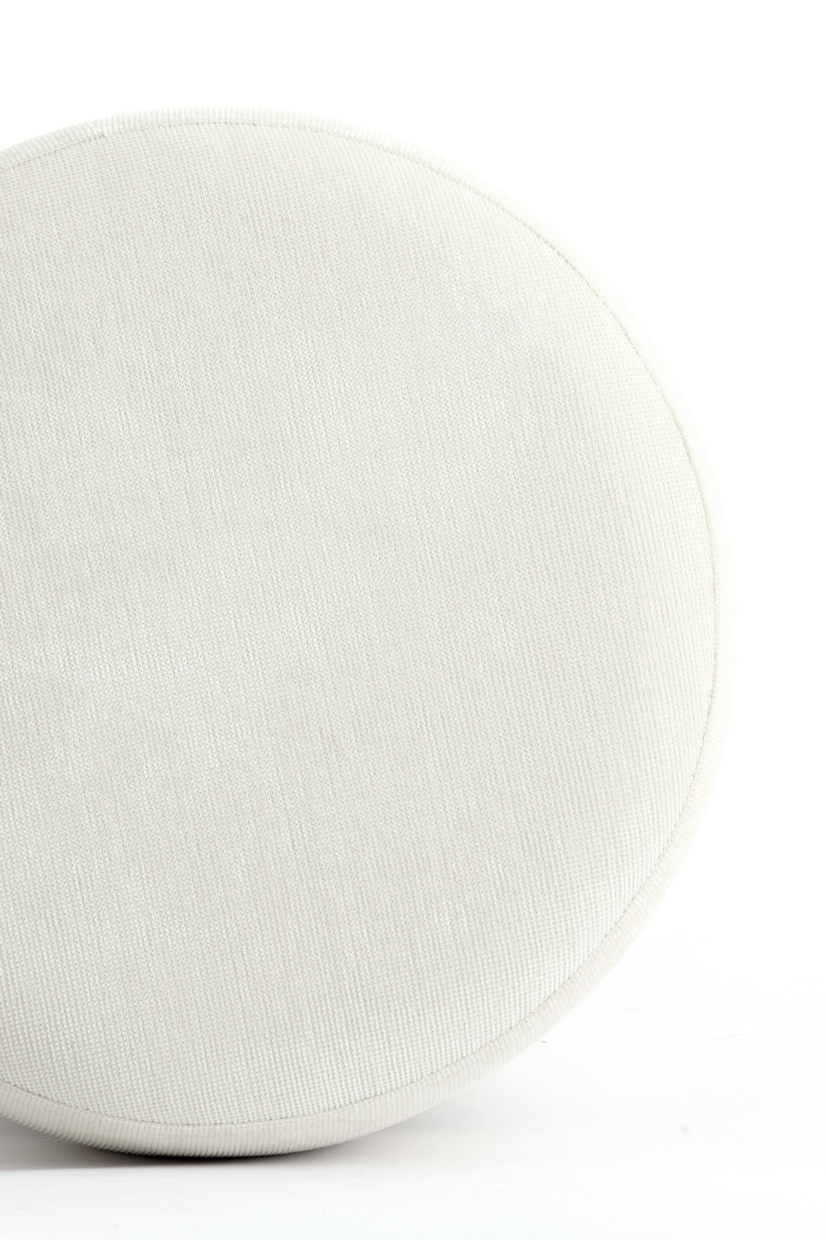 SITZPOUF Curtea Weiß Ø42/43 cm - Weiß, Holz (42/43/42cm) - Light & Living
