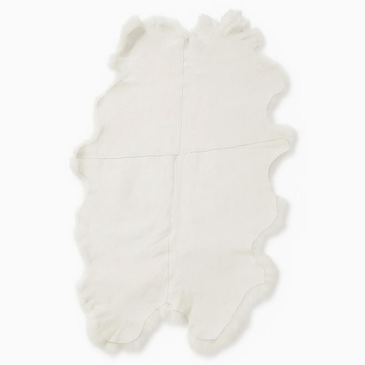 SCHAFFELL Teppich Läufer Naturweiß ca. 180x110 cm vernäht - Weiß, Fell (110/180cm) - Provellus