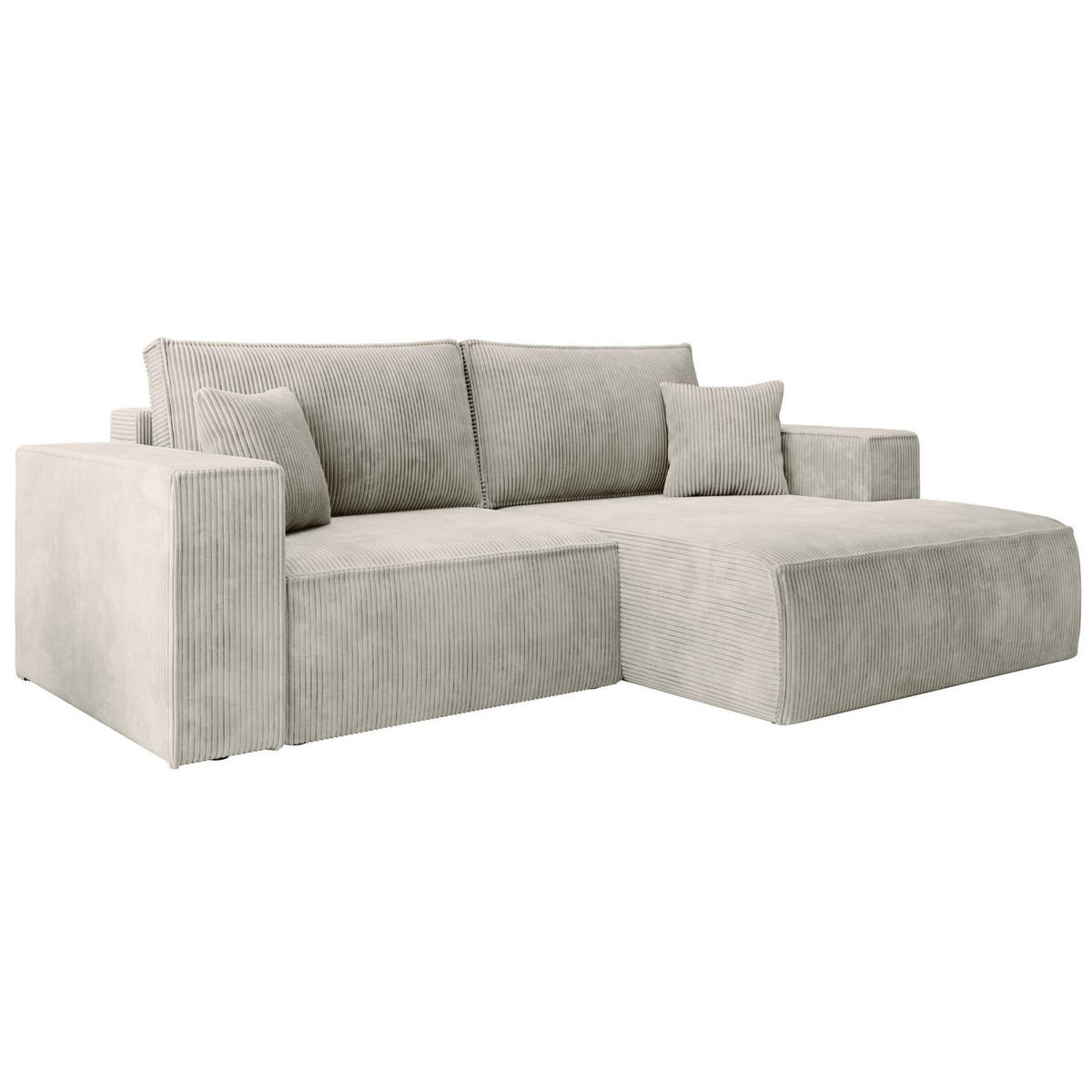 ECKSOFA Farese Mini mit Cordbezug Greige, rechts - Taupe/Schwarz, Textil (167/240cm) - Selsey