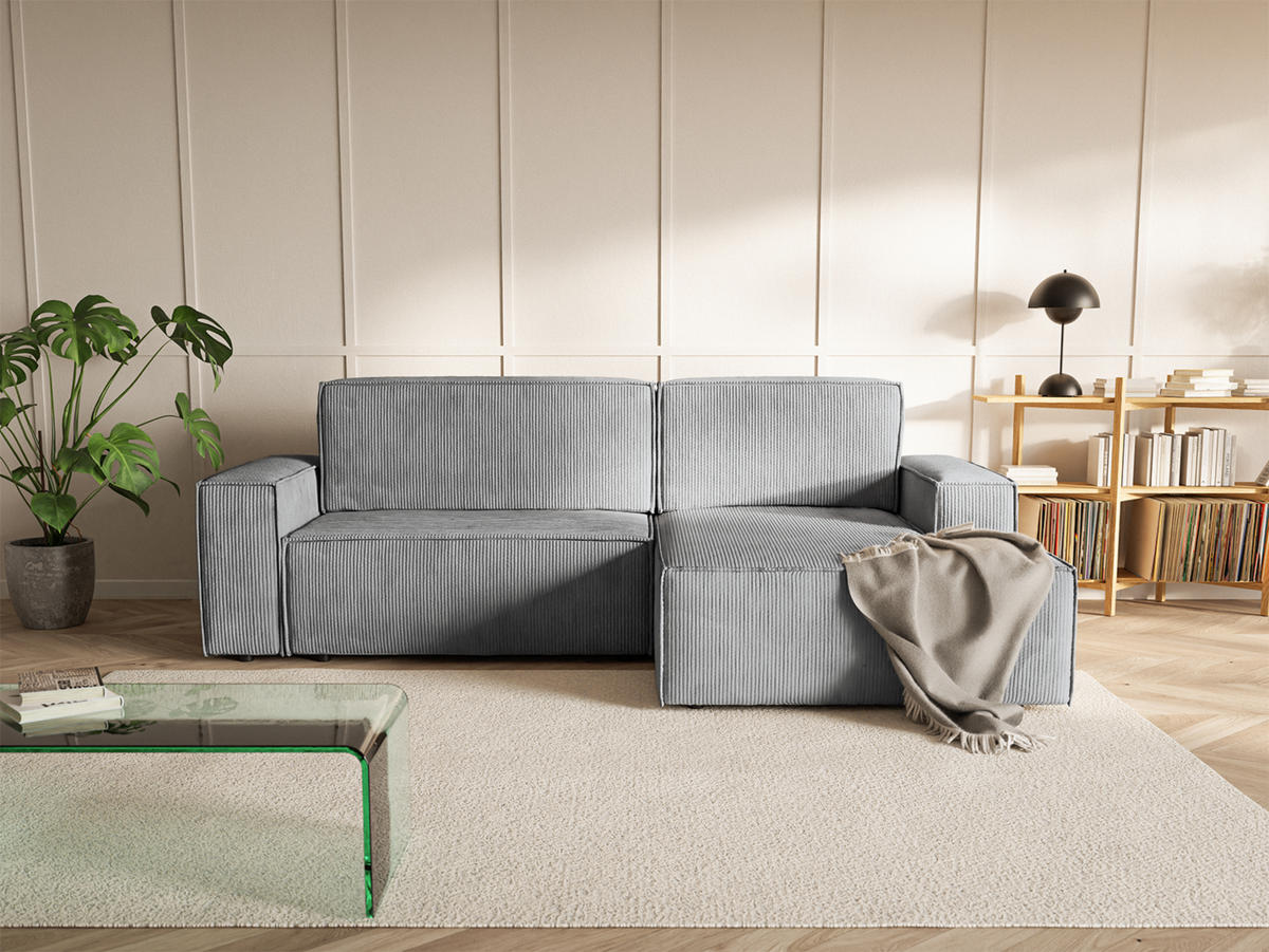 ECKSOFA Kokko mit Schlaffunktion, Grau - Grau, Textil (267/167cm) - Fedve