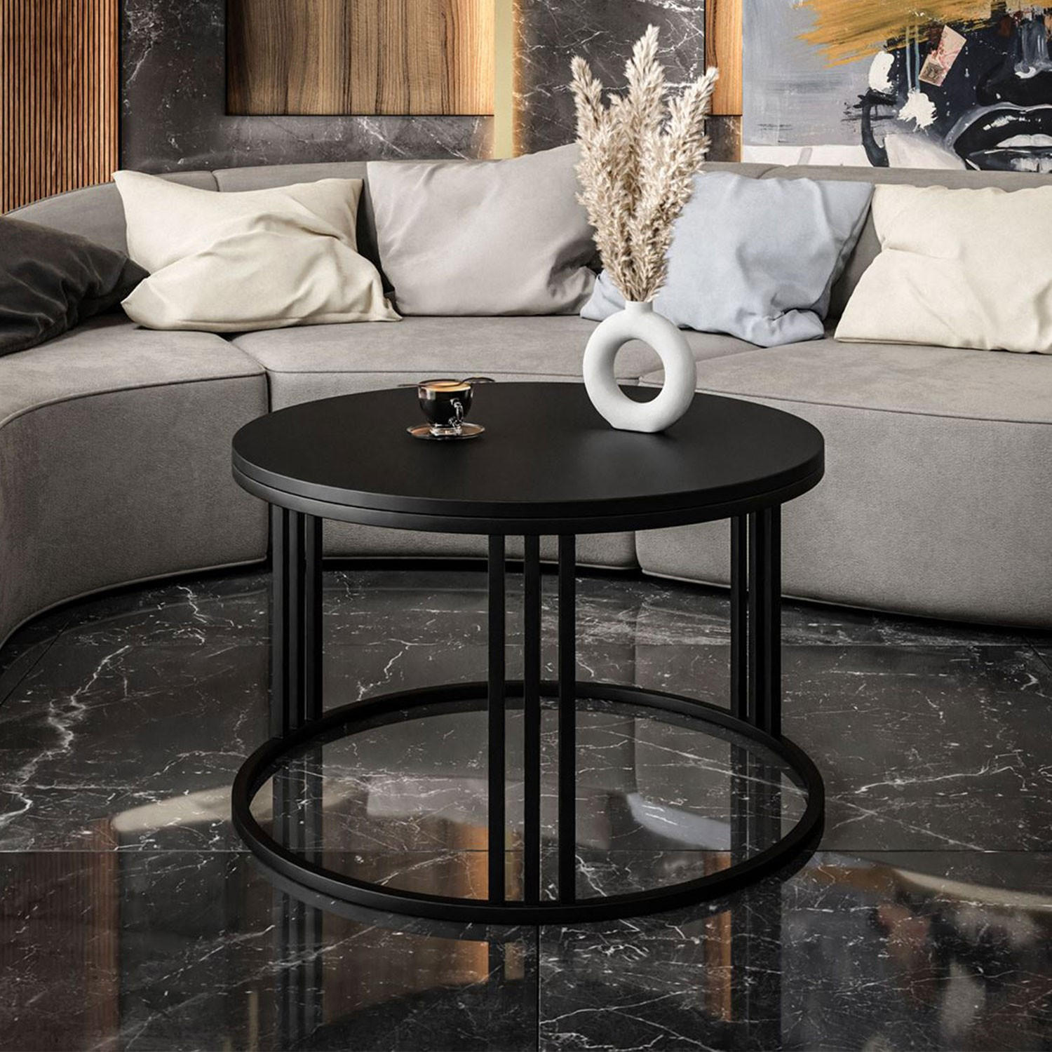 COUCHTISCH LORI schwarz matt - Schwarz, Holzwerkstoff (70/70/48cm) - Lookway