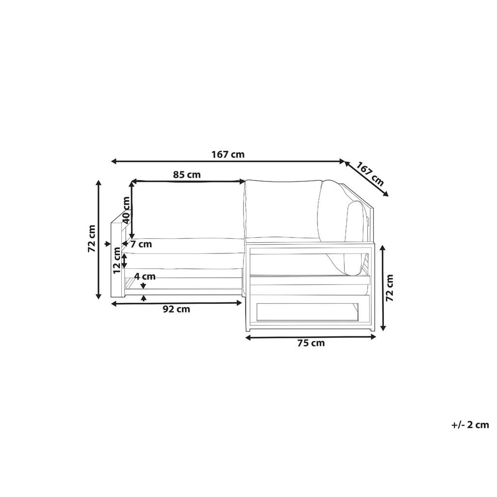 Thumbnail - Beliani Gartensofa, Hellbraun, Grau, Beige, Holz, 167x72x167 cm, Loungemöbel, Gartensofas
