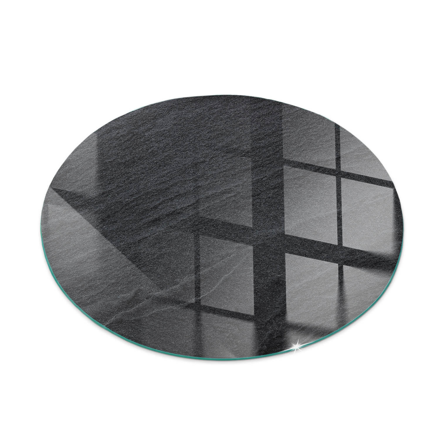 GLASPLATTE für Kamin Ø 70 cm Schwarz - Schwarz, Glas (70/70/0.4cm) - ArtPrintCave