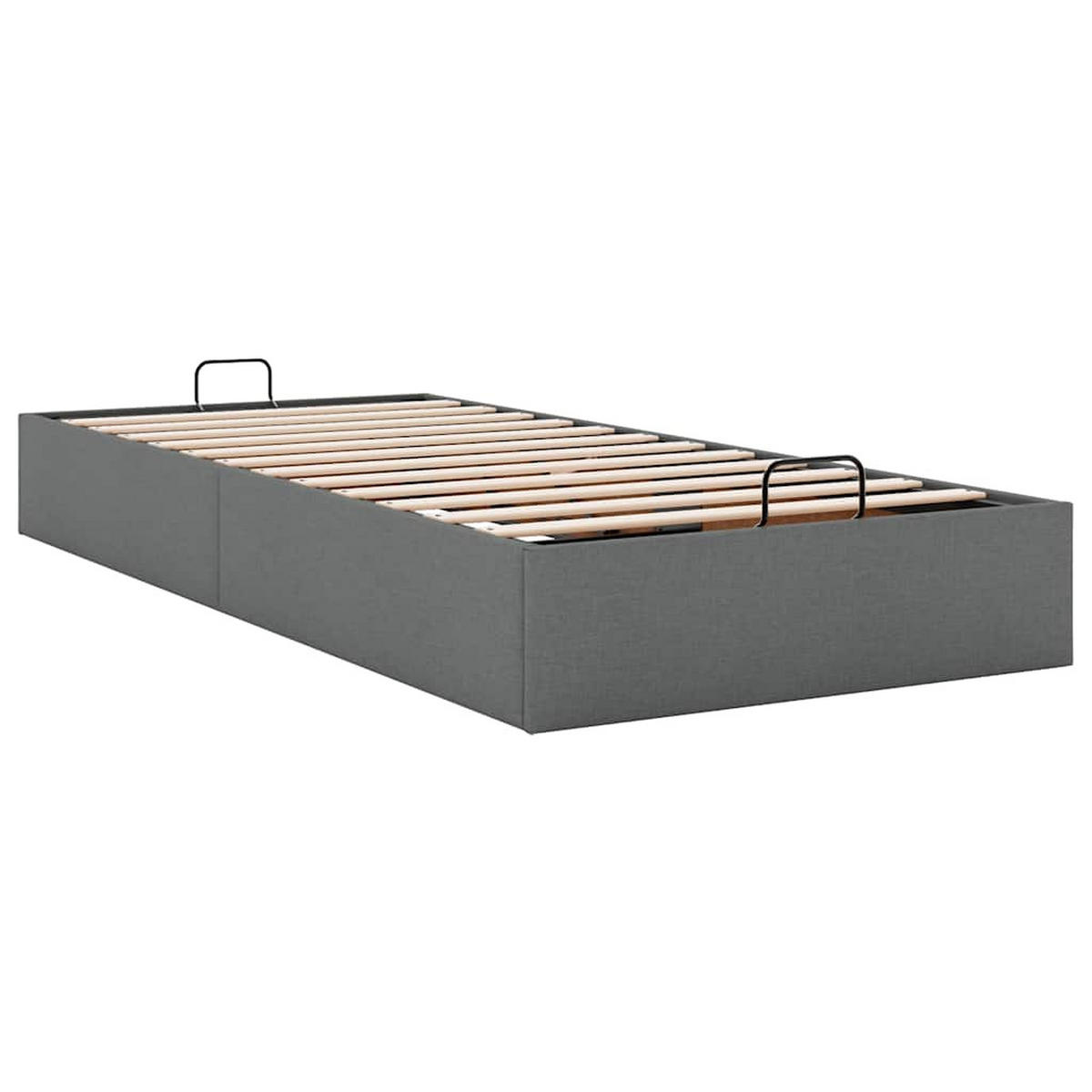 OTTOMAN-BETT Ohne Matratze Dunkelgrau 90/200 Cm Stoff - Grau, Holzwerkstoff (90/200cm) - vidaXL