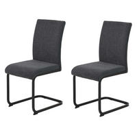 SCHWINGSTUHL 2 Stück Linn - Webstoff Anthrazit - Anthrazit/Schwarz, Textil/Metall (43/92/52cm) - Hela Vertriebs GmbH