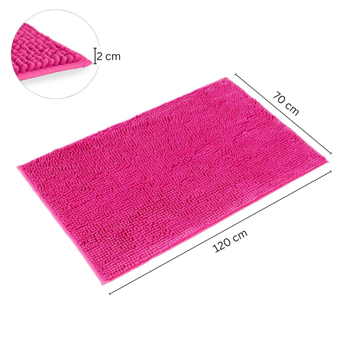 BADEMATTE PARIS - Pink, Textil (70/120cm) - WohnDirect