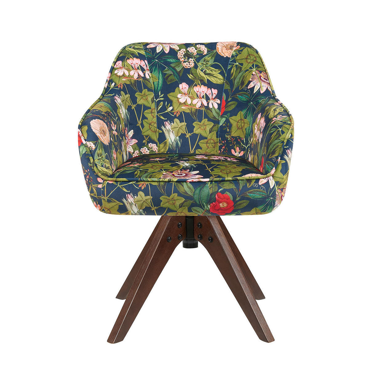 ARMLEHNSTUHL Mika-Finn 2er-Set - Nussbaumfarben/Multicolor, Eichenholz/Holz (60/82/61cm) - DUBI Möbel