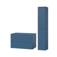 BADMÖBEL-SET Color Meeresblau 2-Teilig (2S 80 + 2D 160) - Dunkelblau, Holzwerkstoff (110/160/45cm) - mzm24