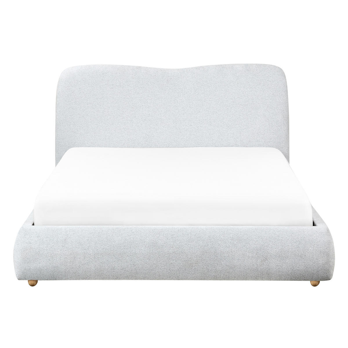 PAT cu spațiu de depozitare 140/200 cm gri deschis Blagnac - maro/gri deschis, material textil (140/200cm) - Beliani