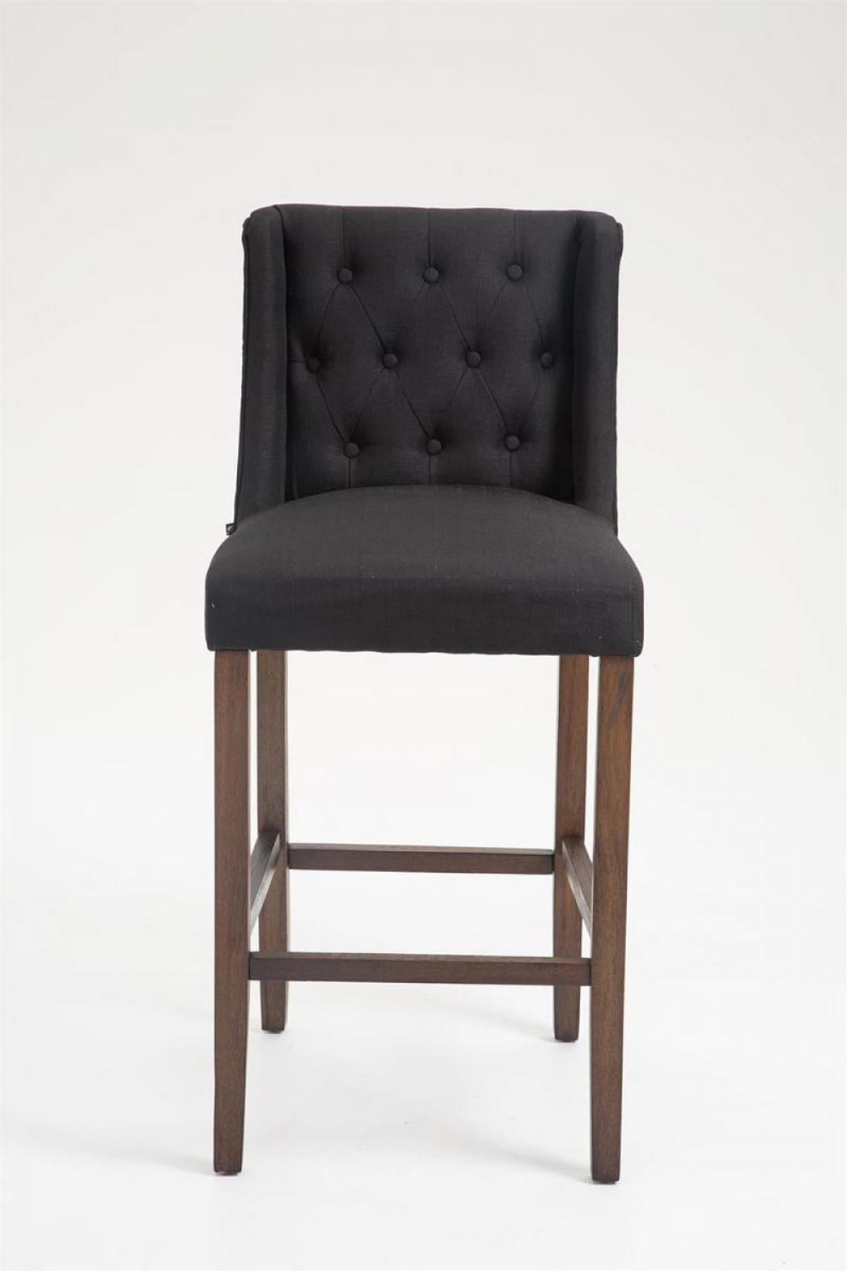 BARHOCKER Stoff schwarz - Schwarz, Holz/Textil (56/111/51cm) - CLP