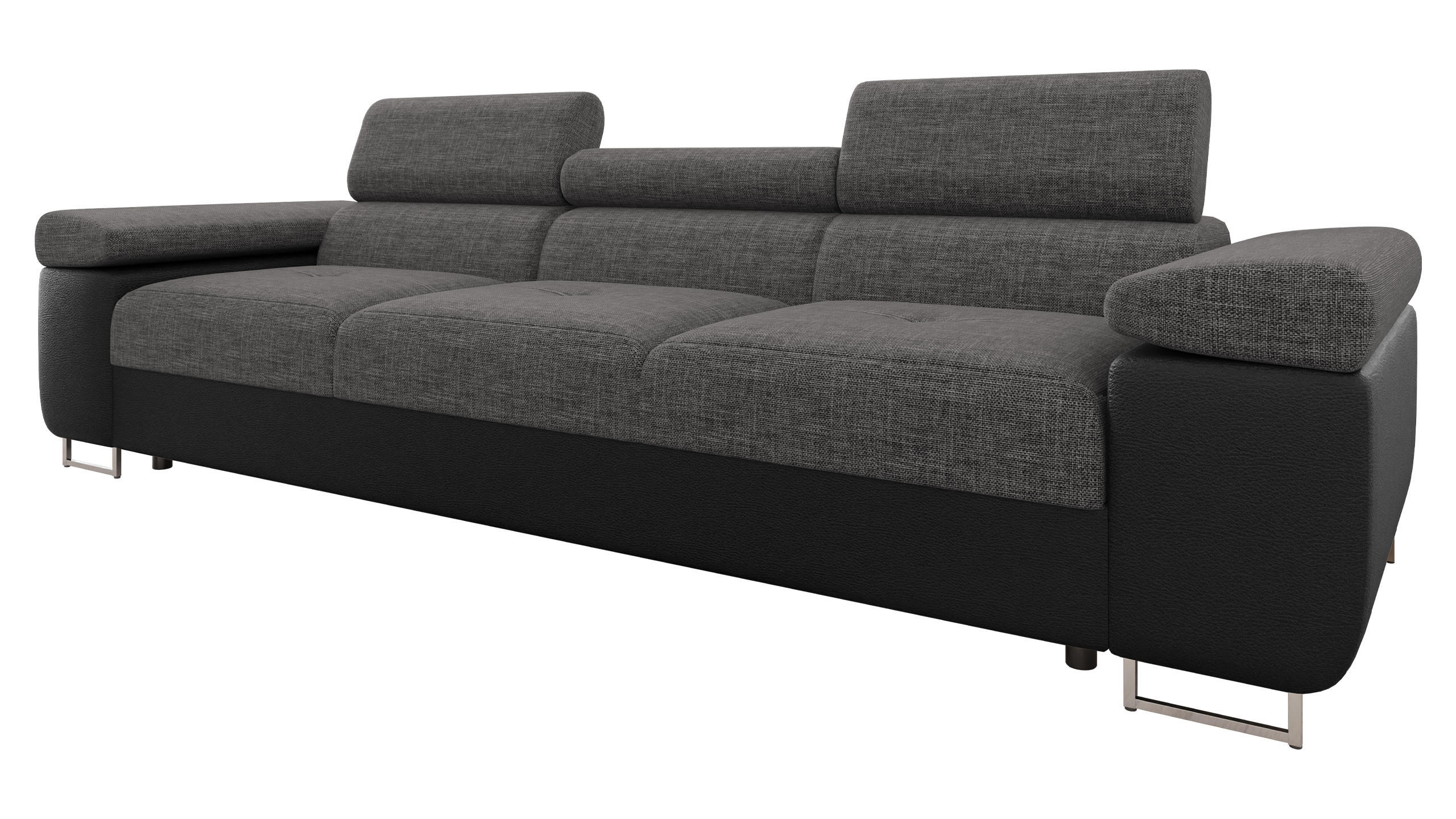 SOFA Torezio 3 - Dunkelgrau, Holz/Textil (263/90/102cm) - MIRJAN24