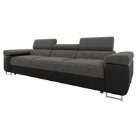 SOFA Torezio 3 - Dunkelgrau, Holz/Textil (263/90/102cm) - MIRJAN24