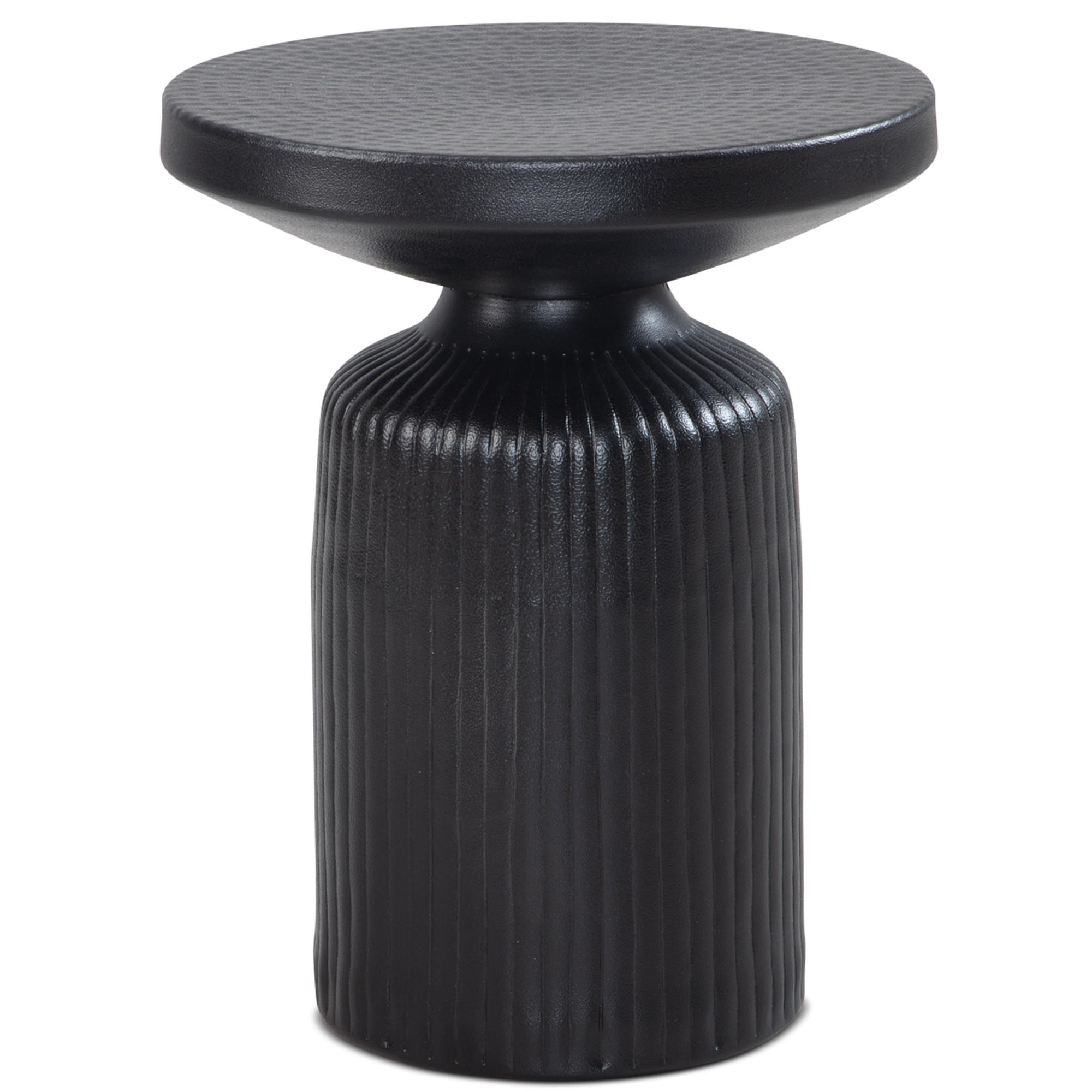 BEISTELLTISCH – Rund Schwarz 40x40x50 cm Hammerschlag Design - Schwarz, Metall (40/40/50cm) - KADIMA DESIGN