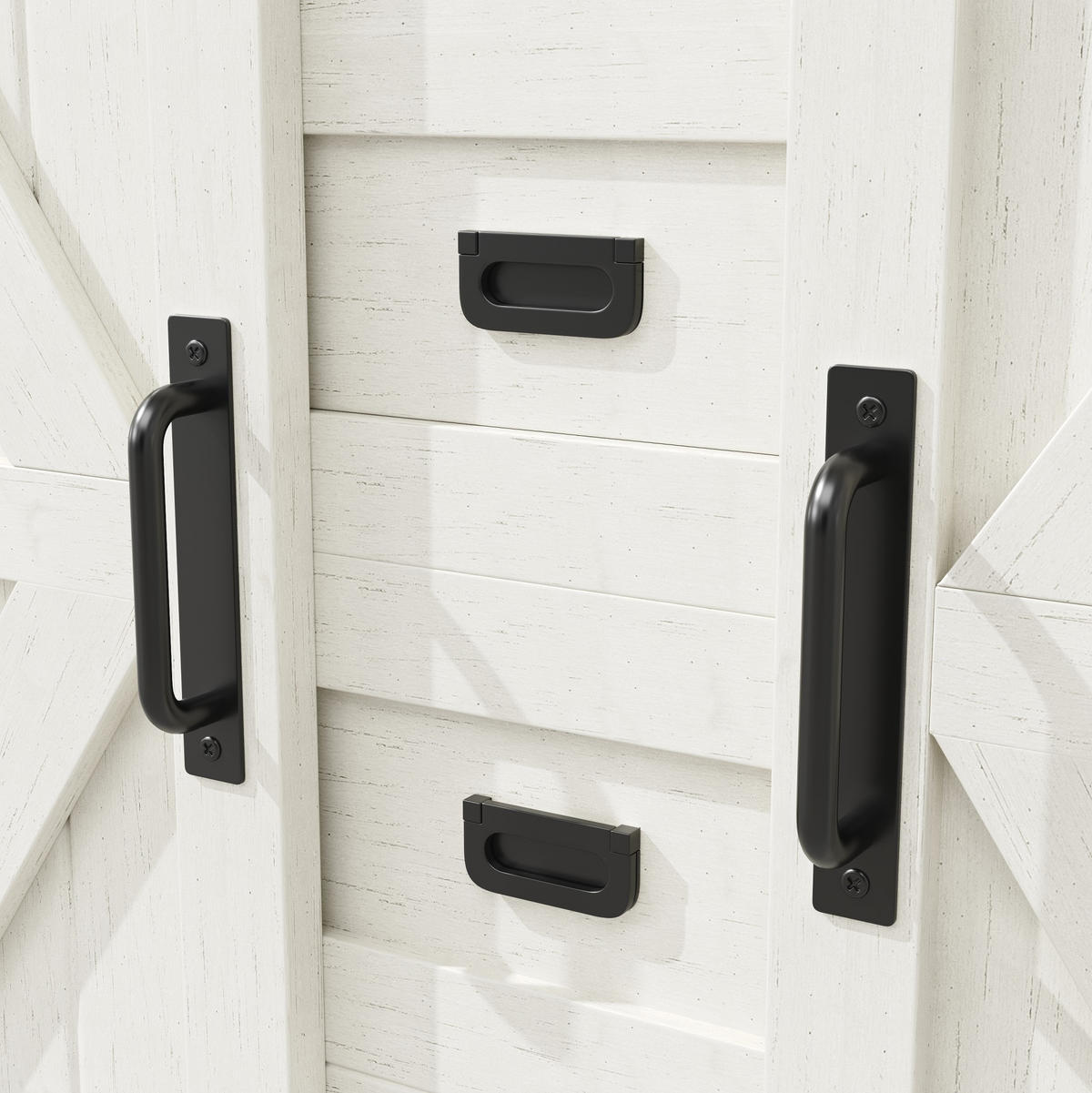 BUFFETSCHRANK, mit farbwechselnder LED-Beleuchtung und viel Stauraum, 115/40/174,7 cm, Weiß - Weiß, Holzwerkstoff (115/174.7/40cm) - Modfu