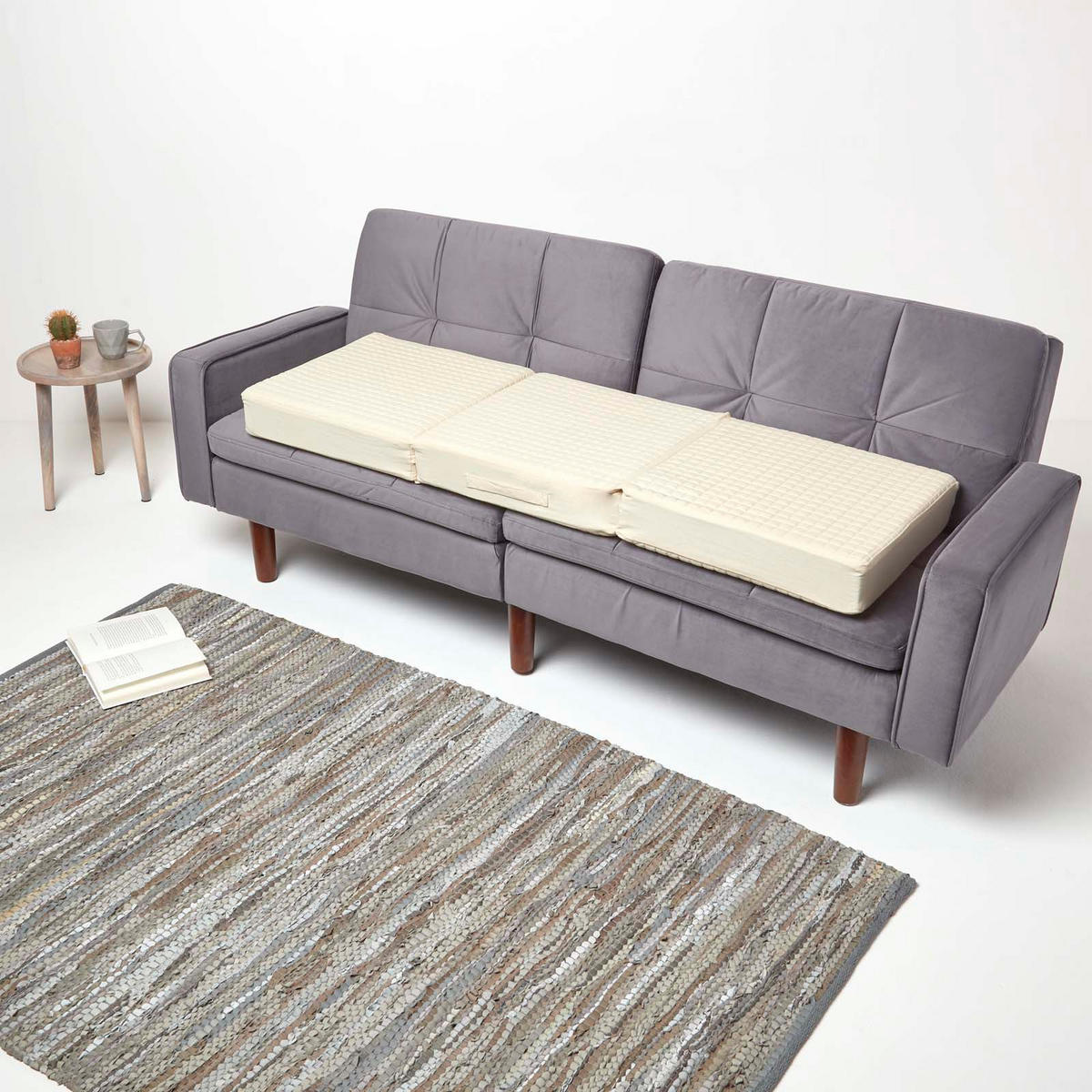 SOFA-AUFLAGE creme 150/50/10 cm – großes Sitzkissen orthopädisch - Creme, Textil (150/50/10cm) - Homescapes