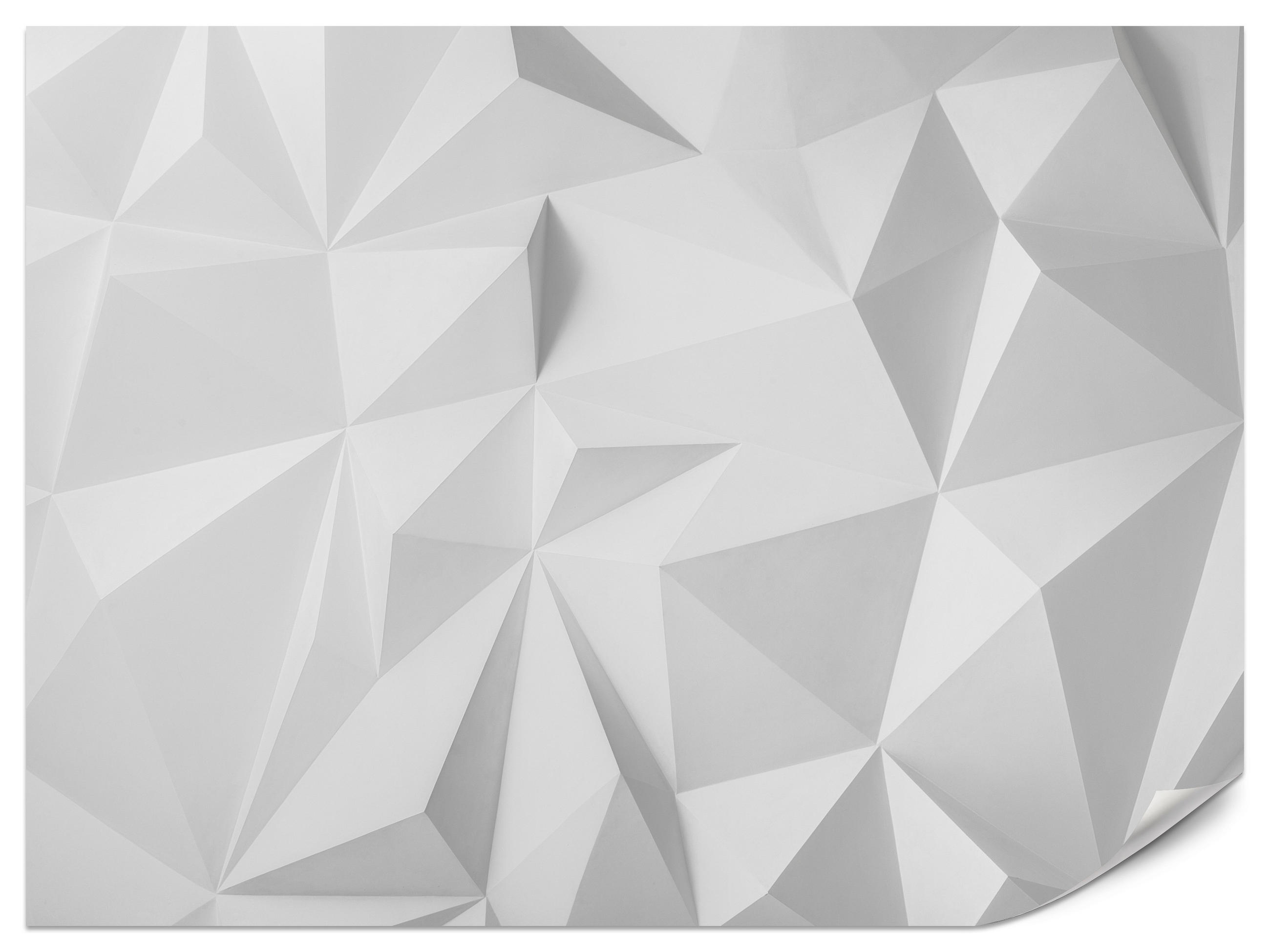FOTOTAPETE für Büro Moderne Räumlich Abstraktion Minimalismus 350x256 - Weiß/Grau, Papier (350/256cm) - Muralo
