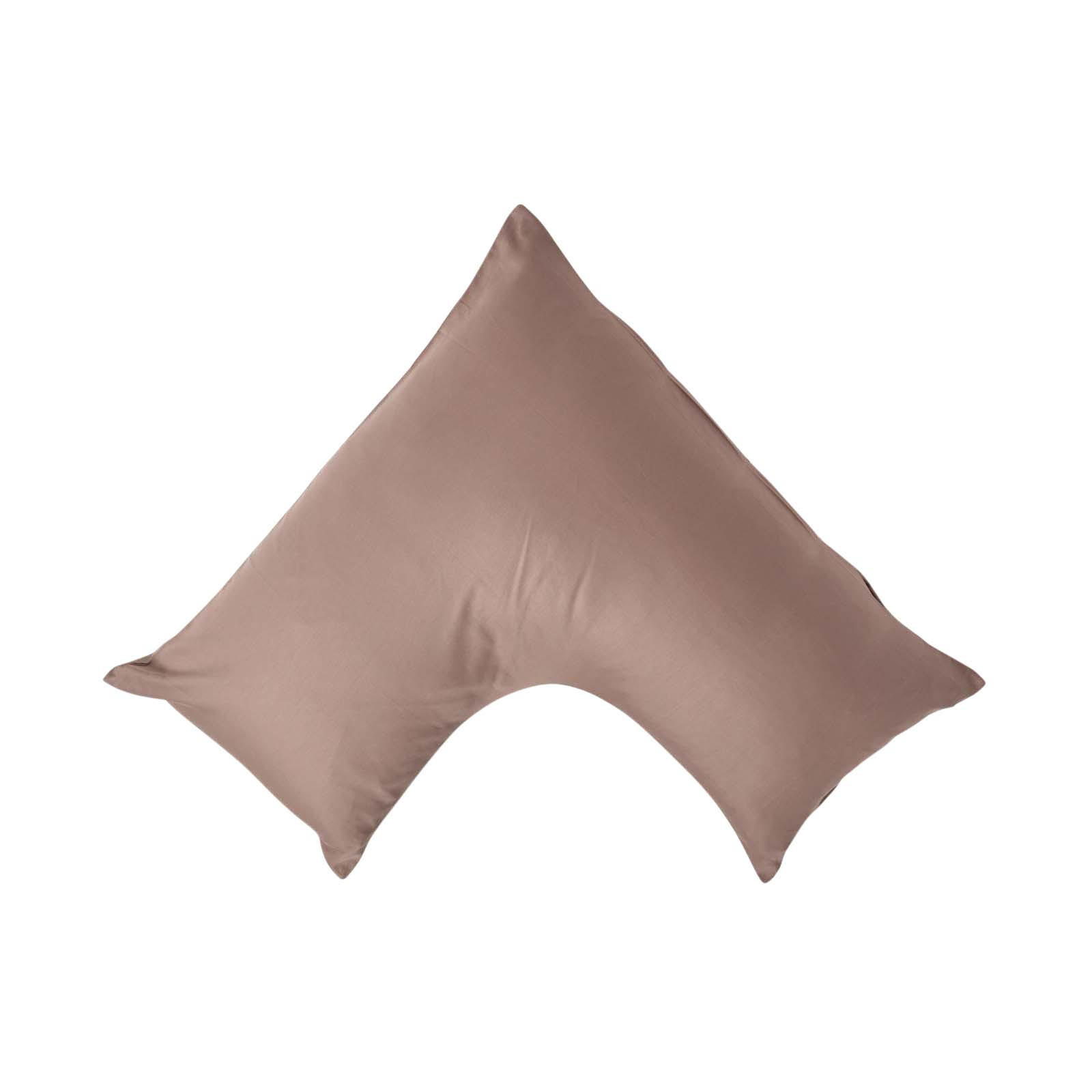 BIO-KISSENBEZUG für V-Form-Kissen, Satin, Fadendichte 400 - Braun, Textil (38/76cm) - Homescapes
