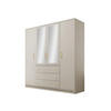 KLEIDERSCHRANK Retro Lux D4 - Kaschmir/Goldfarben, Holzwerkstoff (196/200/58cm) - MIRJAN24