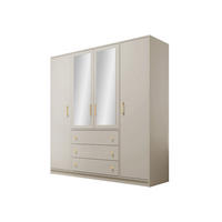 KLEIDERSCHRANK Retro Lux D4 - Kaschmir/Goldfarben, Holzwerkstoff (196/200/58cm) - MIRJAN24