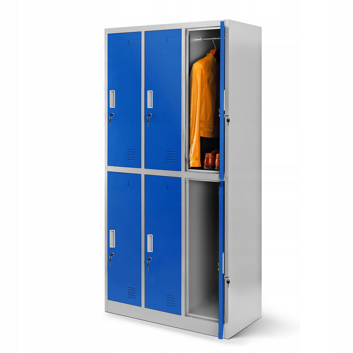 SCHLIESSFACHSCHRANK IGOR - Blau/Grau, Metall (90/185/45cm) - Jan Nowak