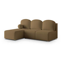ECKSOFA TRAMA Orange Boucle-Stoff mit Schlaffunktion - Orange, Holz (200/143cm) - MASSENO