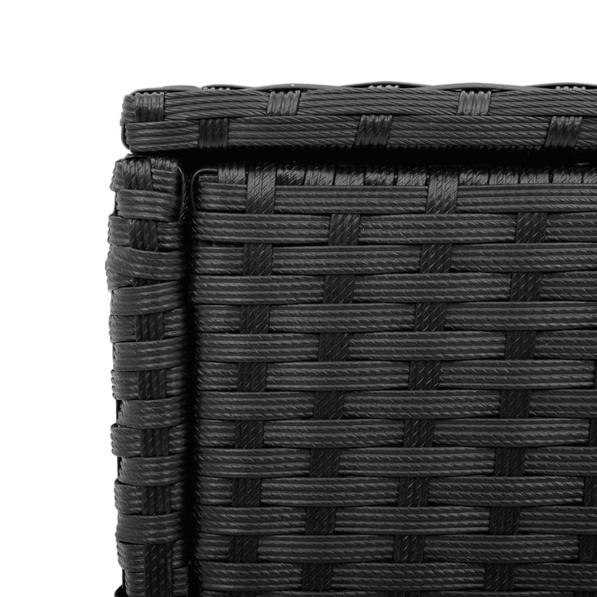 GARTEN-BEISTELLTISCH Mit Glasplatte Schwarz 58/27,5/55Cm Rattan - Schwarz, Kunststoff (58/27.5/55cm) - vidaXL