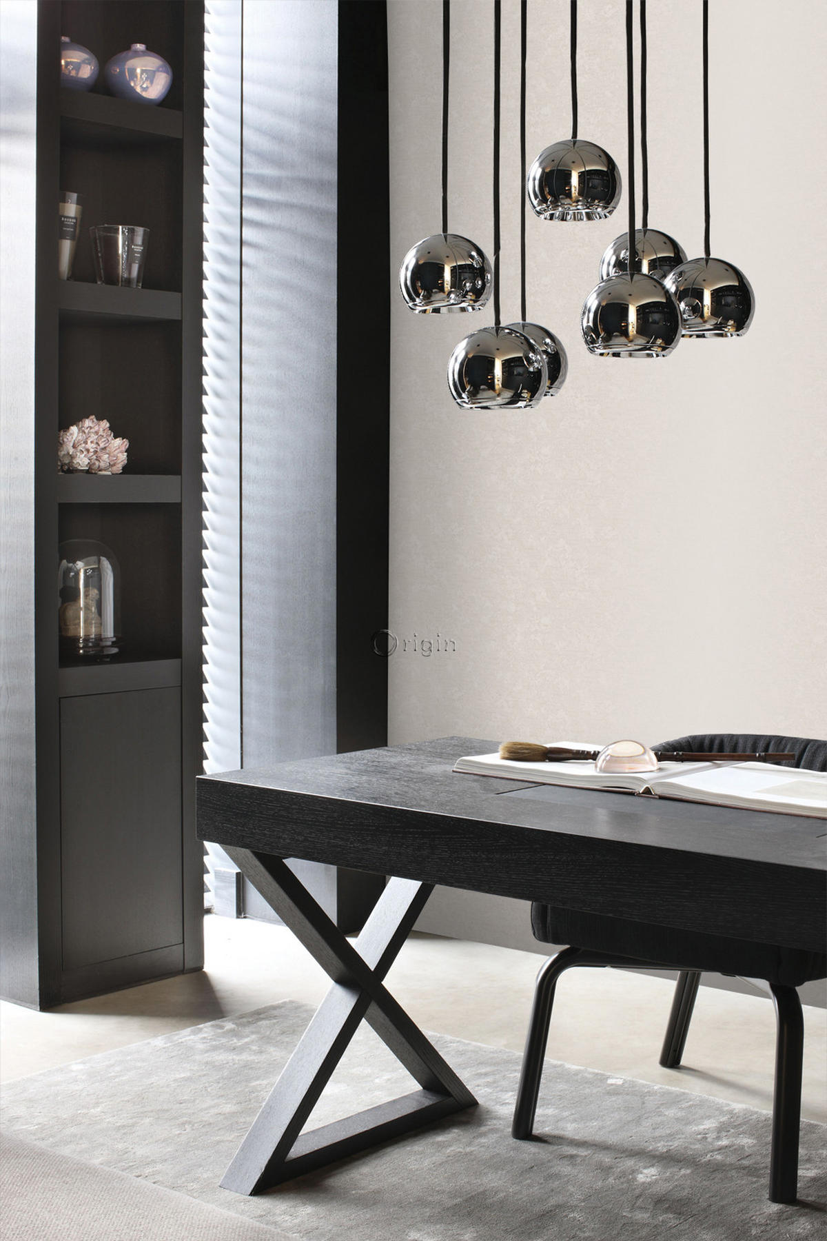 TAPETE Uni 53 cm x 10.05 m - Grau, Papier (53/1000cm) - Origin Wallcoverings