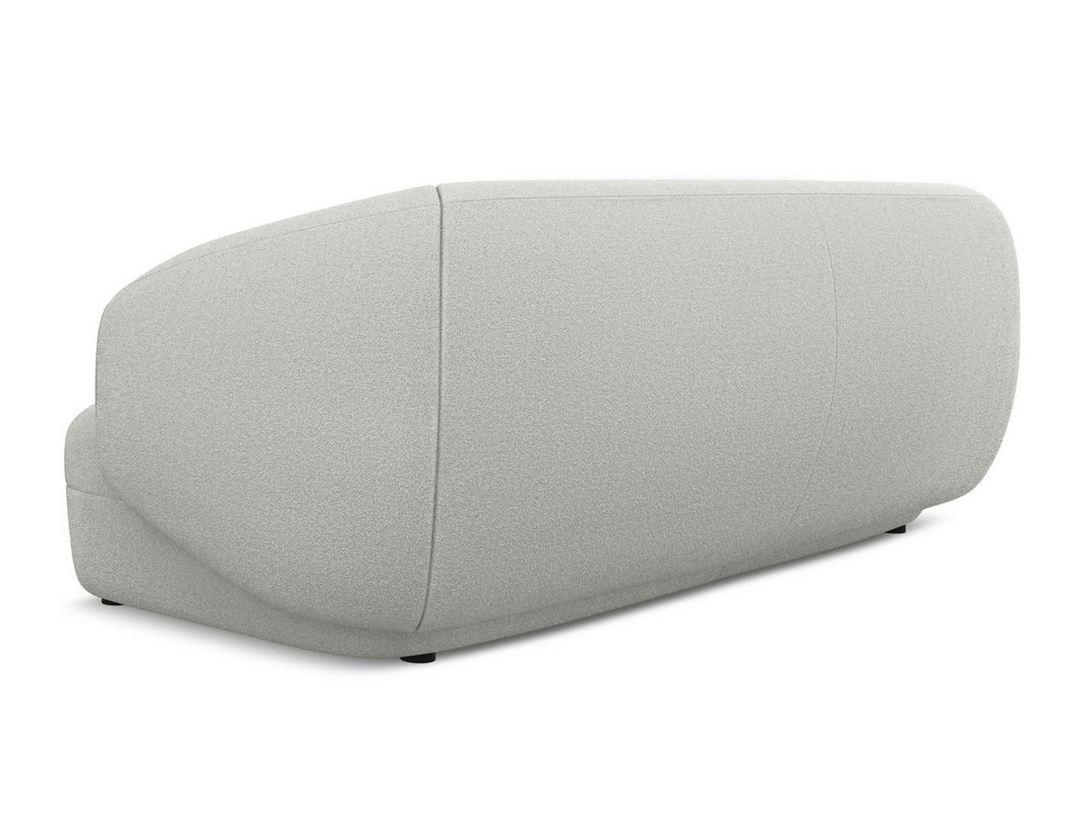 3-SITZER SOFA Bouclé Stoff Grau - Hellgrau/Schwarz, Kunststoff/Textil (212/81/98cm) - Makamii