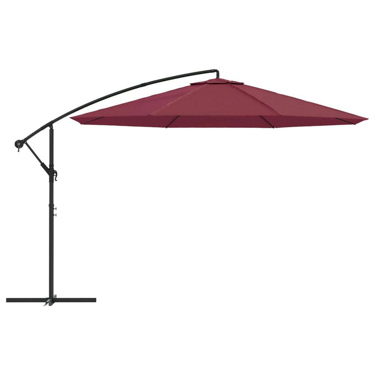 AMPELSCHIRM mit Aluminium-Mast 350 cm Bordeauxrot - Rot, Textil (100/350cm) - furnicato