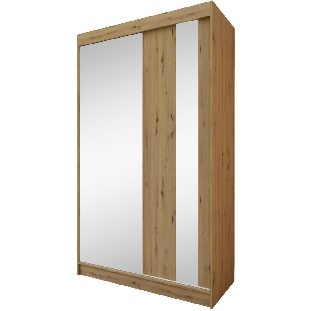 Beautysofa SKŘÍŇ s posuvnými dveřmi Gaja 120/216/61, dub Artisan se zrcadlem