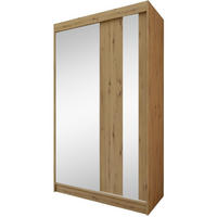 SCHWEBETÜRENSCHRANK Gaja 120/216/61 eiche Artisan mit Spiegel und Schubladen - Eiche Artisan, Holzwerkstoff (120/216/61cm) - Beautysofa