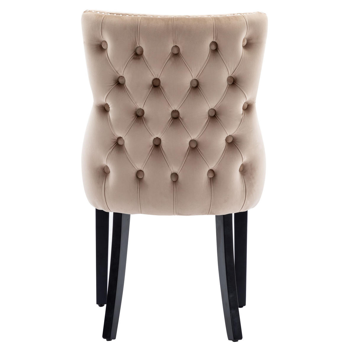 ECKESSESSEL 2er-Set mit Samtbezug und Massivholz, ergonomisch gepolstert, moderner Esszimmerstuhl, beige - Beige, Textil (52/91/50cm) - Luhomfu