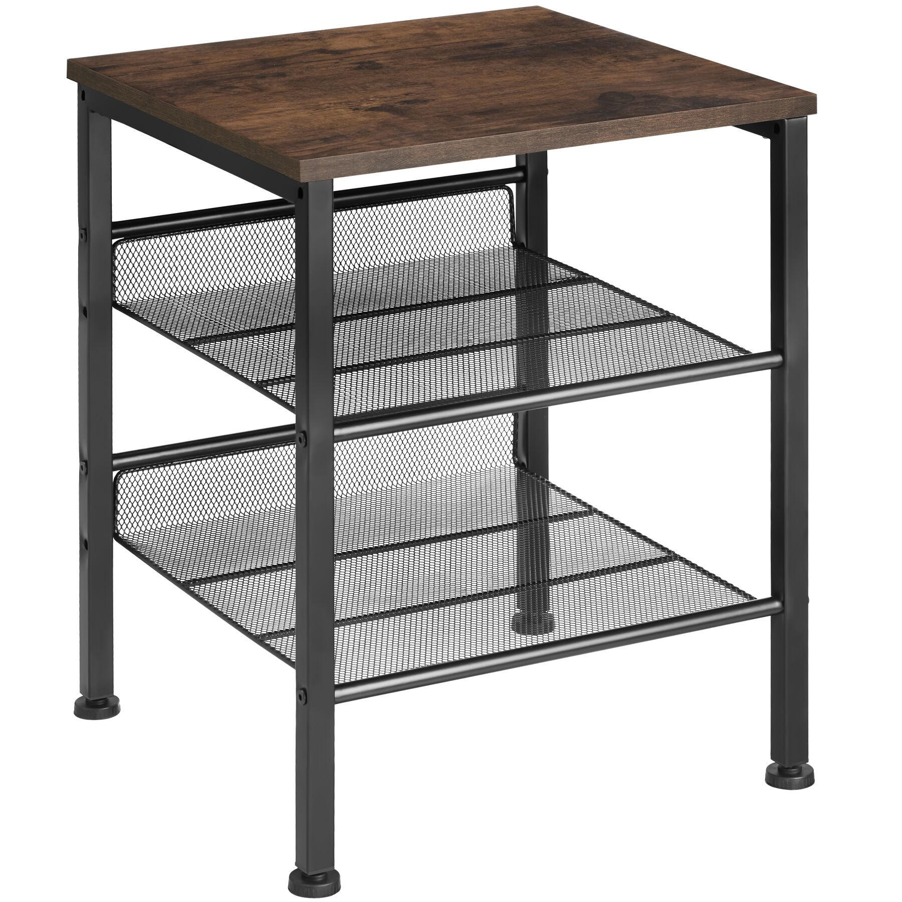BEISTELLTISCH Lincoln,40,5 x 40 x 50,5 cm,Industrial Holz dunkel, rustikal - Rostfarben, Holz (40.5/40/50.5cm) - tectake