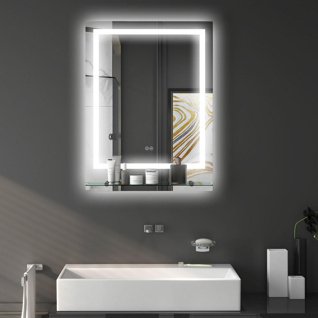 Thumbnail - Kleankin Badspiegel, Transparent, Glas, 50x2.7x70 cm, Badezimmer, Badezimmerspiegel, Badspiegel