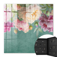 SCHLÜSSELBOX Schwarz 30x30 cm- Türöffnung nach rechts - Florale Eleganz - Grün, Metall (30/30/5cm) - TULUP
