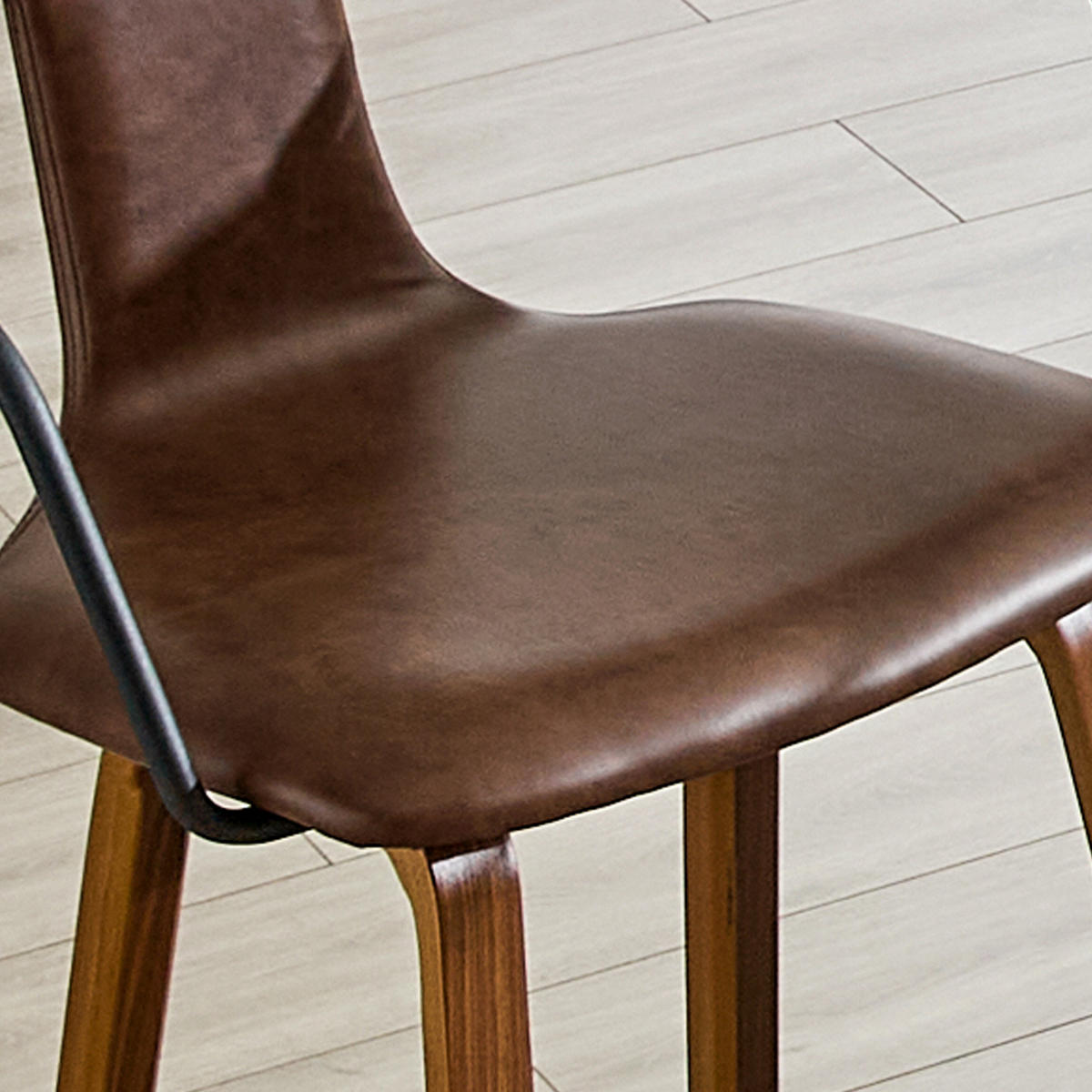 BARHOCKER Braun 2er-Set mit Armlehne und Holzbeinen - Braun, Holz (54.7/88/44cm) - PANGIVO