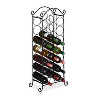 WEINREGAL - Schwarz, Metall (33/88/20cm) - Relaxdays