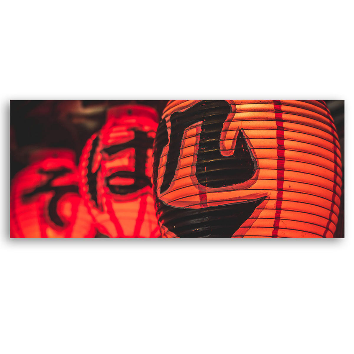 WANDBILD asiatische laternen - Pink, Textil (90/30cm) - Feeby