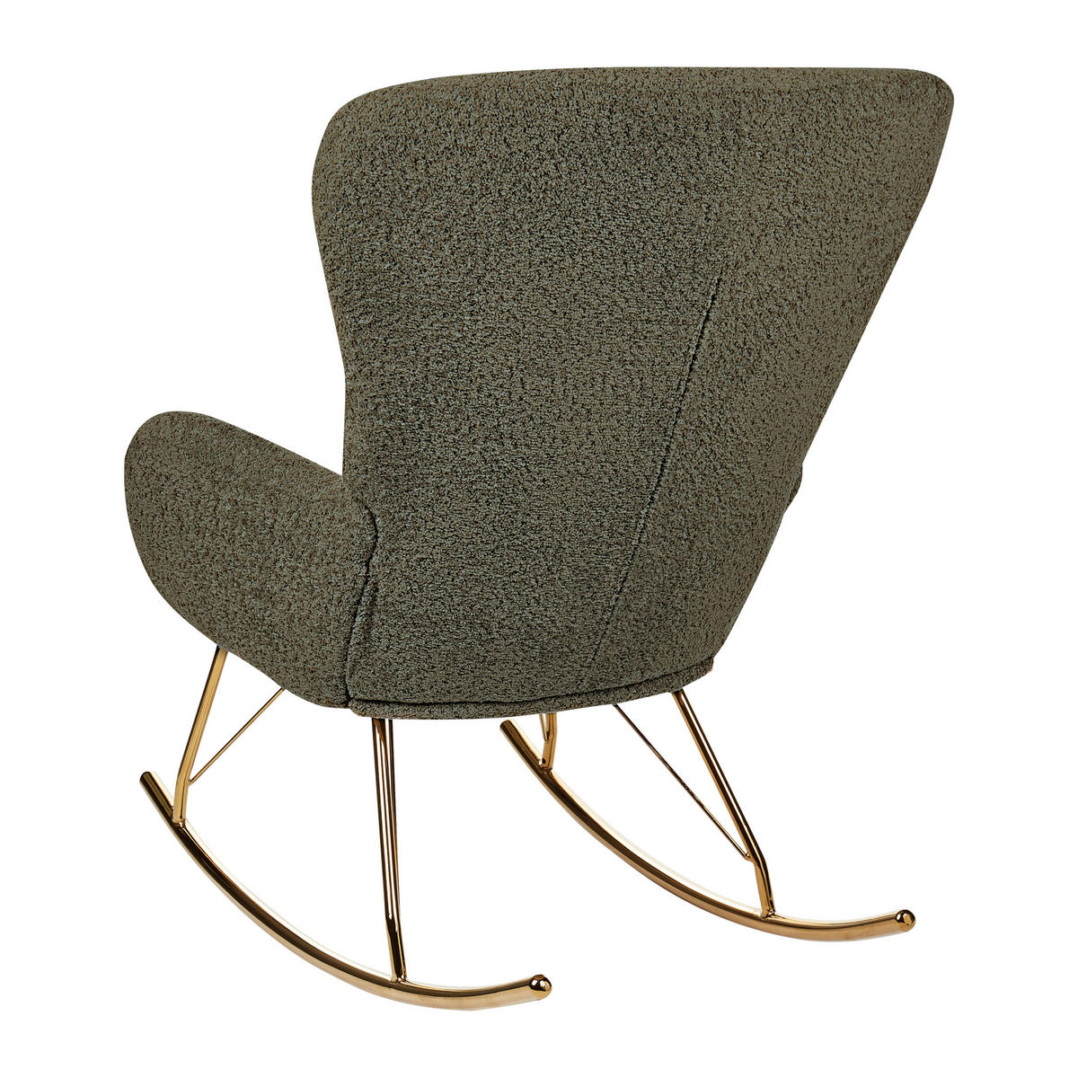SCHAUKELSESSEL Bouclé Dunkelgrün Anaset - Goldfarben/Grün, Textil (74/99/99cm) - Beliani