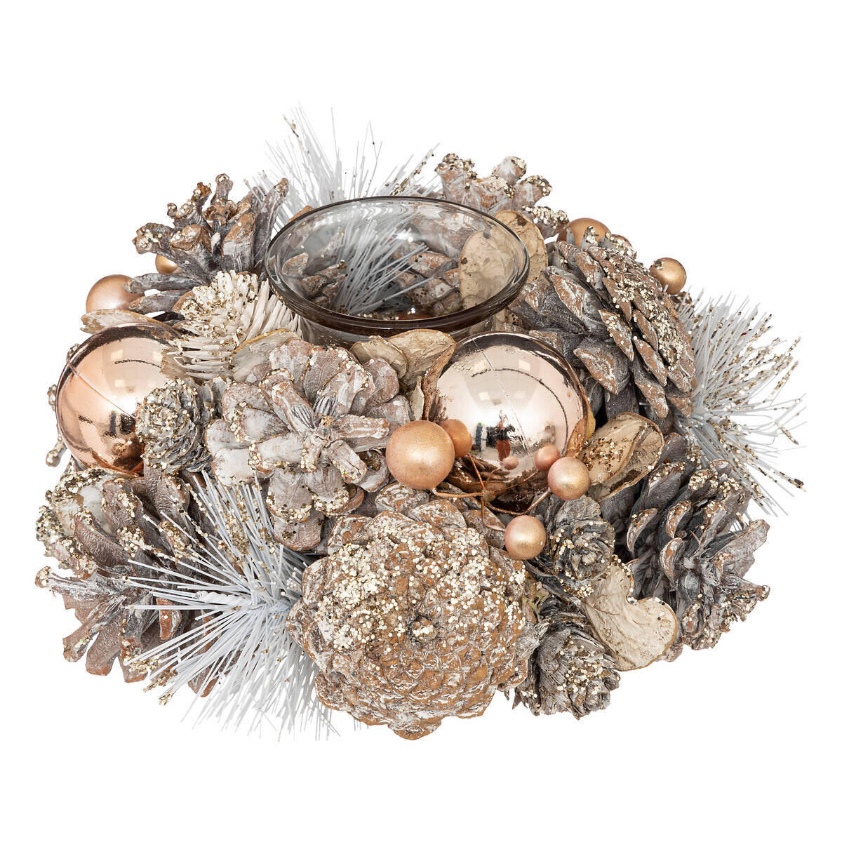 KERZENHALTER Goldfarben - Multicolor, Naturmaterialien (19/9/19cm) - Atmosphera Createur d´interieur