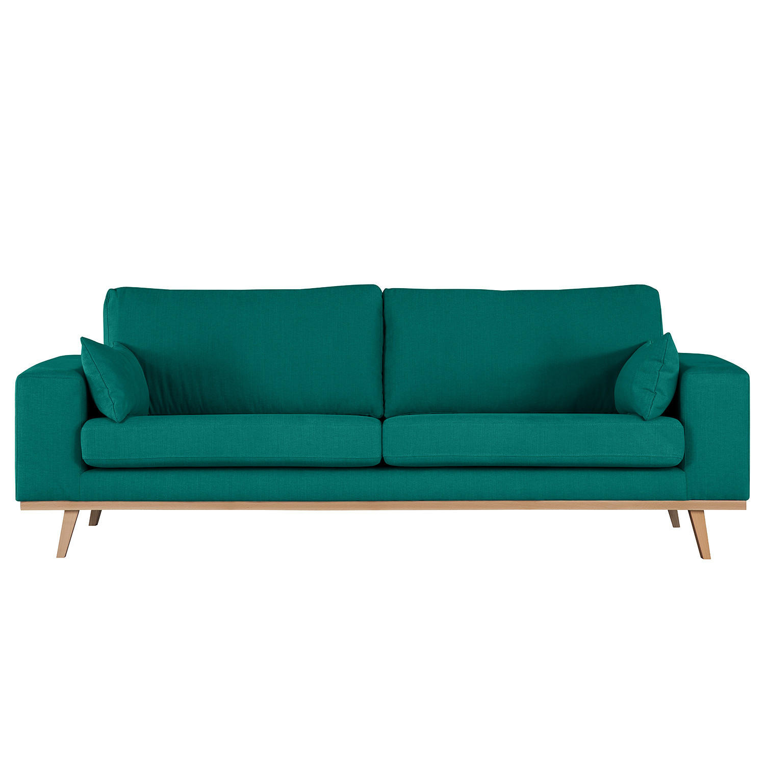 2-SITZER SOFA - Buchefarben/Petrol, Textil (197/81/88cm) - home24