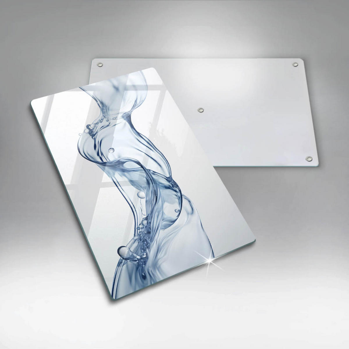 GLASPLATTE 30x52 cm Reines Wasser - Pastellblau, Glas (30/52cm) - Wallfluent