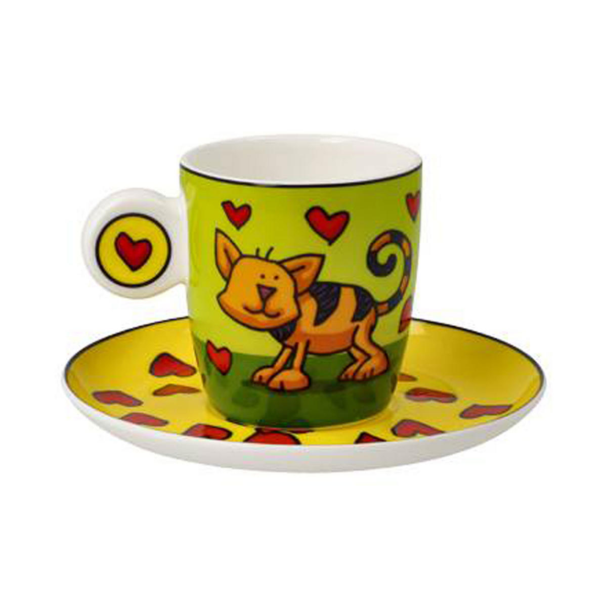 ESPRESSOTASSE Ed Heck - Love Cat, Fine Bone China - Multicolor, Keramik (0.1L) - Goebel