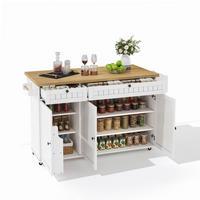 KÜCHENINSEL 137/45/89,5 cm aus MDF mit klappbarer Arbeitsplatte Natur/Weiß - Naturfarben, Holzwerkstoff (137/89.5/70cm) - Modenvie