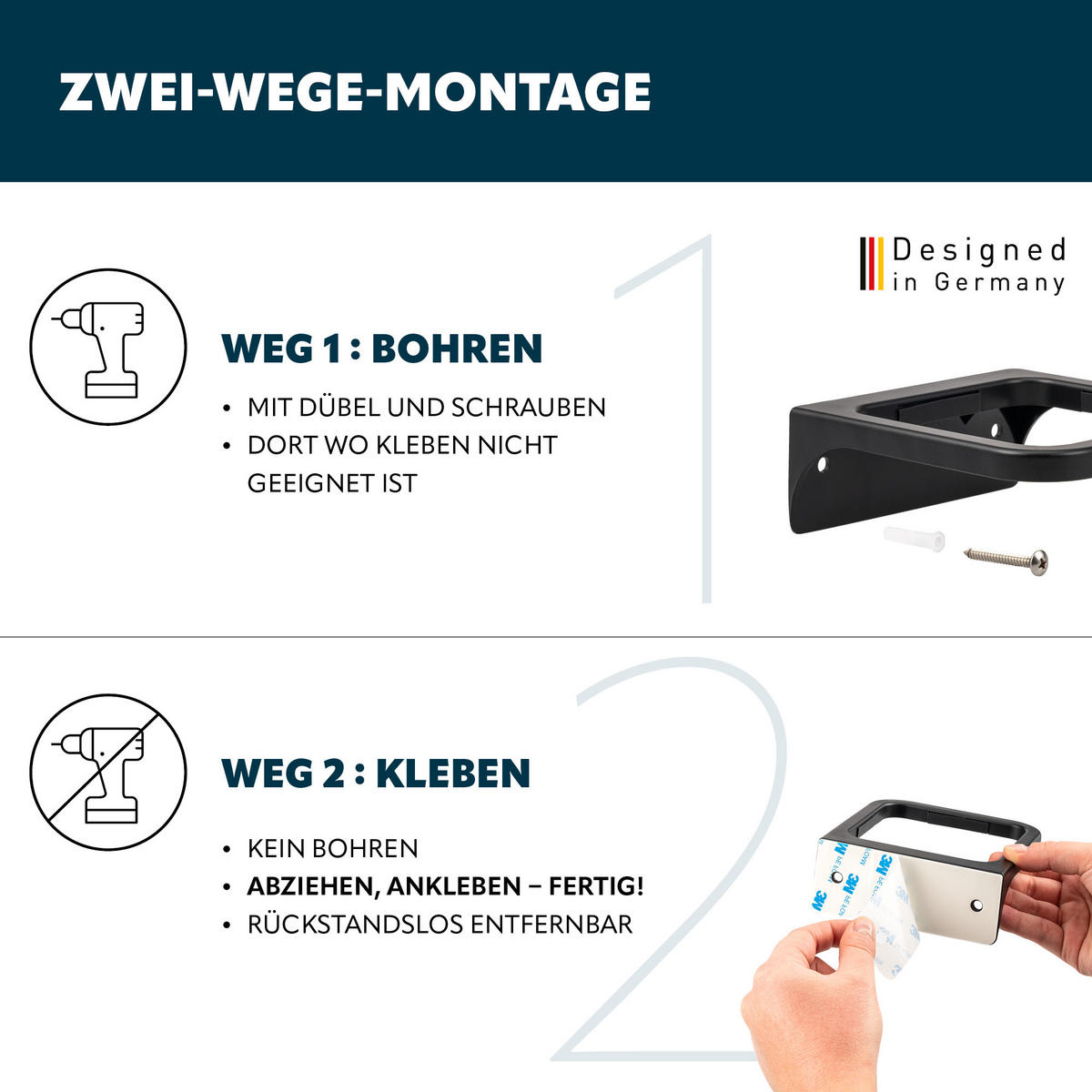 WC-GARNITUR 2-TLG. Bürste u. Eimer SAVONA Softtouch inkl. Wandhalterung, eckig - grau - Grau, Kunststoff (18/25/21cm) - bremermann