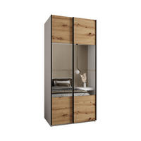 SCHWEBETÜRENSCHRANK 245,5/100/64 2-türig - Schwarz/Weiß, Holz/Metall (100/245/64cm) - Abiks Möbel