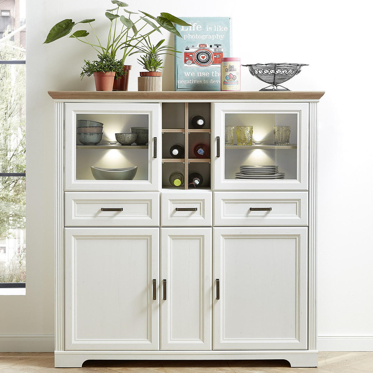 HIGHBOARD - Weiß, Holzwerkstoff (143/150/42cm) - home24