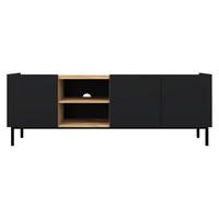 TV-SCHRANK System 77 - Schwarz, Holzwerkstoff/Metall (153/55/44cm) - MIRJAN24